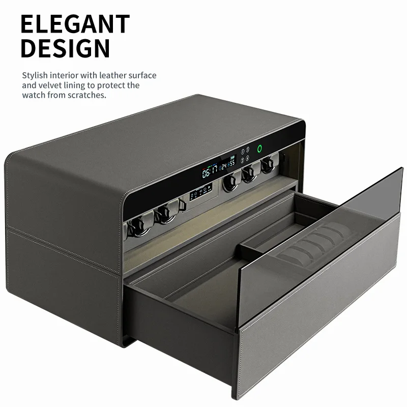 صندوق مجوهرات آمن لدرج بصمة الإصبع الذكي المخصص لخزانة ملفاف الساعة الممتازة