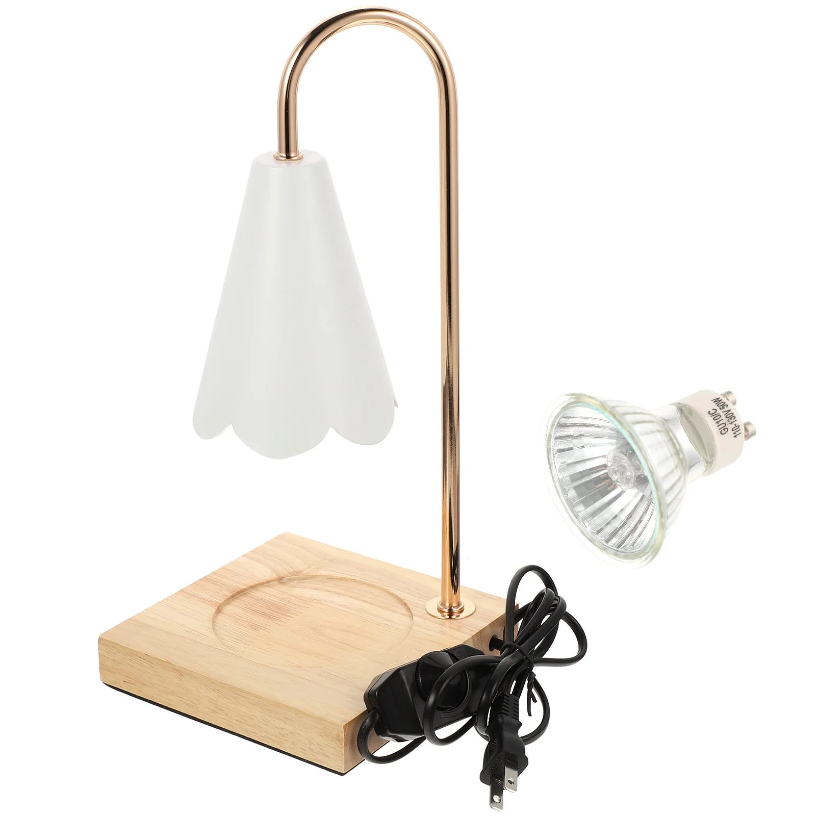 

1Set Melting Electric Wax Warmer Lamp Safe Flameless Warmer for Jar Scented Candles Stylish Wood Metal Night Light