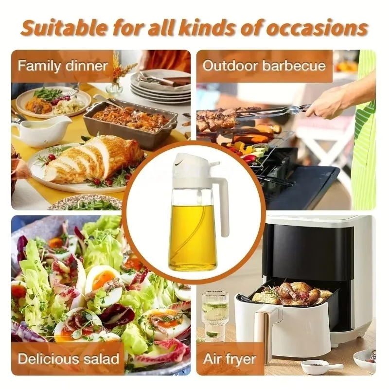 

Essential Kitchen Items for 2026 2in1 Plastic Oil Spray Bottle Oil Dispenser Container Cruet For Kitchen BBQ Baking Roasting