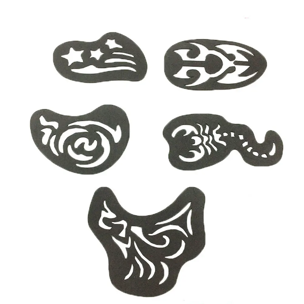 

25Pcs Hair Tattoos Kit Waterproof Stencil Set Party Festival Birthday Work Events Hair Pattern Glue Tools