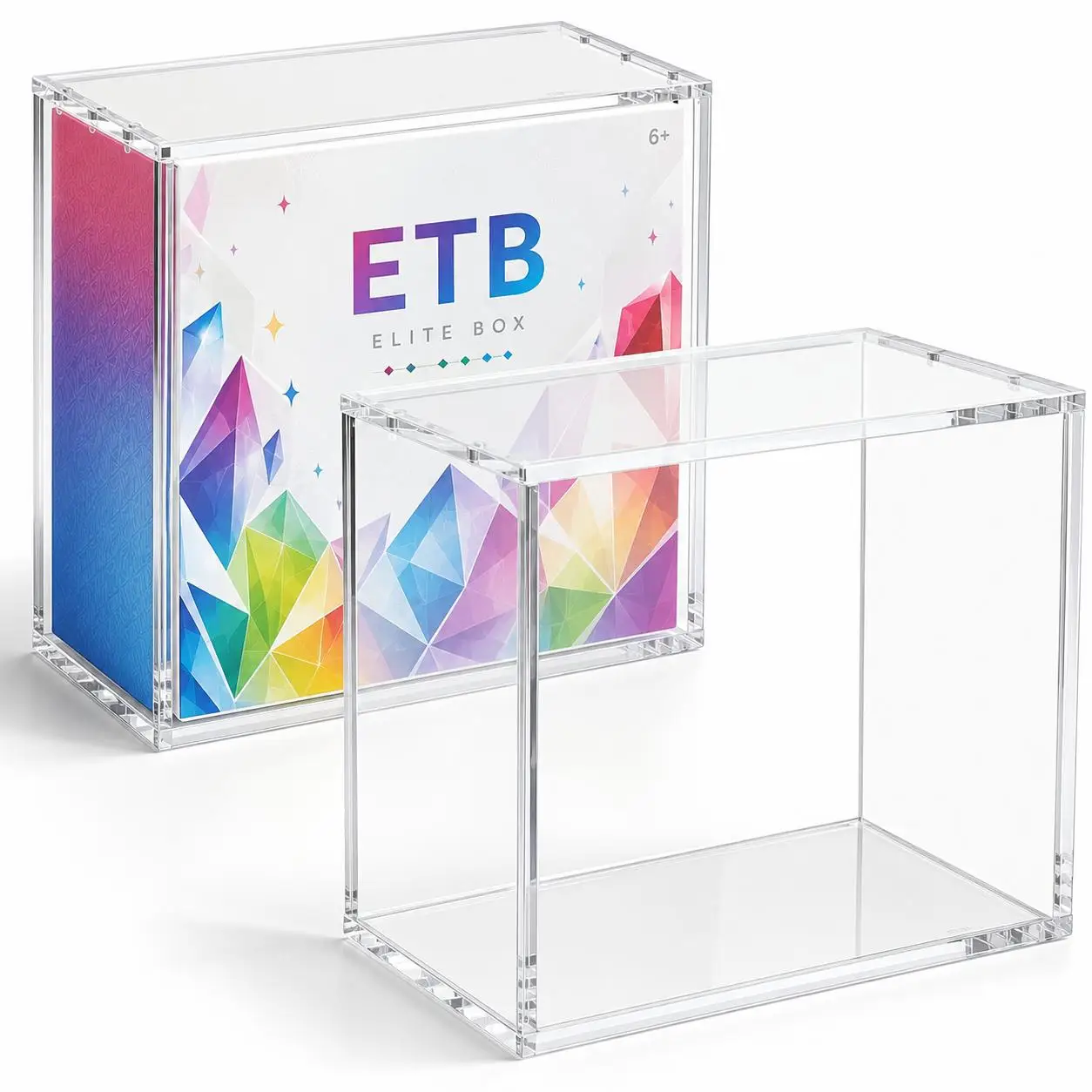Clear Acrylic Display Case With Magnetic Cover,Premium Collector Showcase Box For Trading Card Storage,Mini Figures,Model Collections And Decorative Items,Dust Resistant Transparent Display Protector For Home Shelf,Desk,Gaming Setup And Gift Ideas