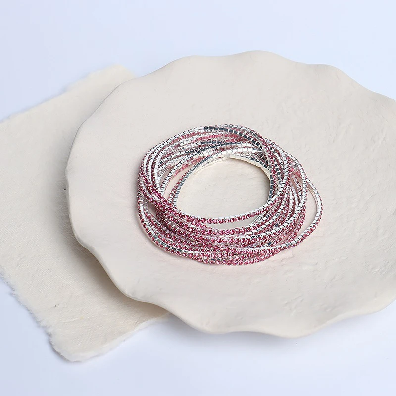 5 stücke Mode Kristall Strass Stretch-Armband Für Frauen Elastische Armband Hochzeit Armbänder Täglichen Weiblichen Schmuck Zubehör – Detail 11
