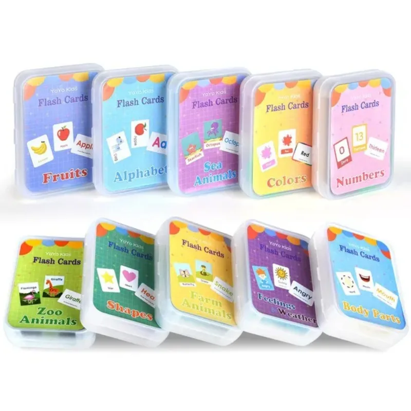 

Kids Montessori Baby Learn English Word Card Flashcards Cognitive Educational Toys Picture Memorise Games Gifts for Children