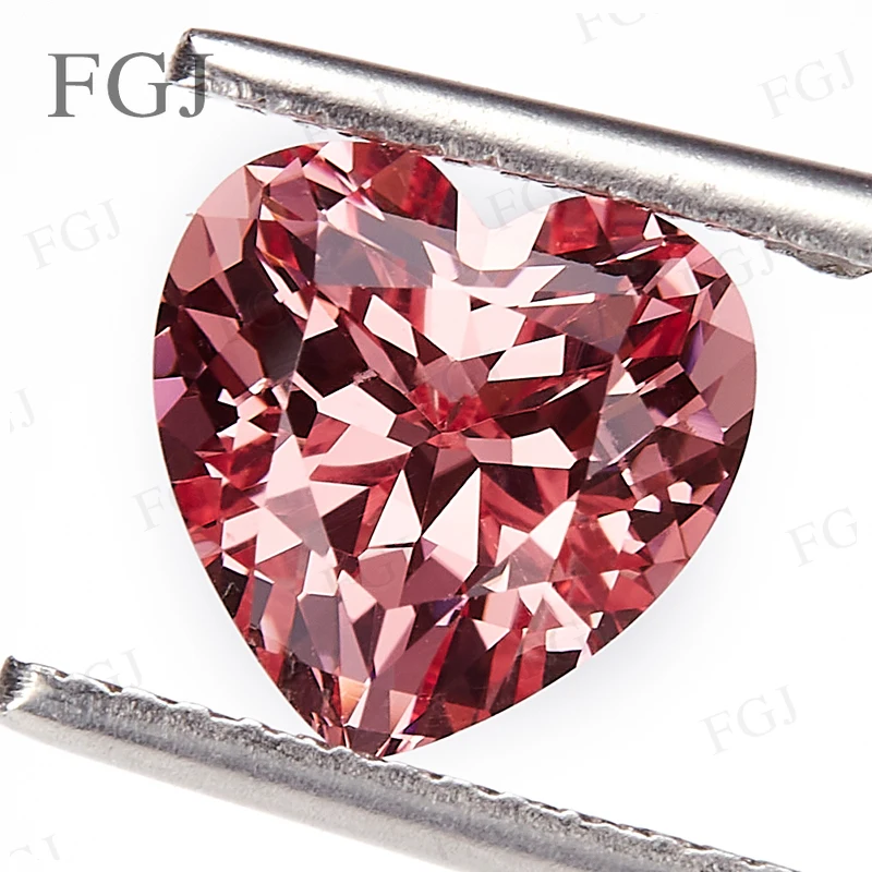 Heart Cut Lab Grown Padparadscha Sapphire With AGL Loose Gemstone Beads Sparkling For Wedding Christmas Pendant Rings Design DIY 6