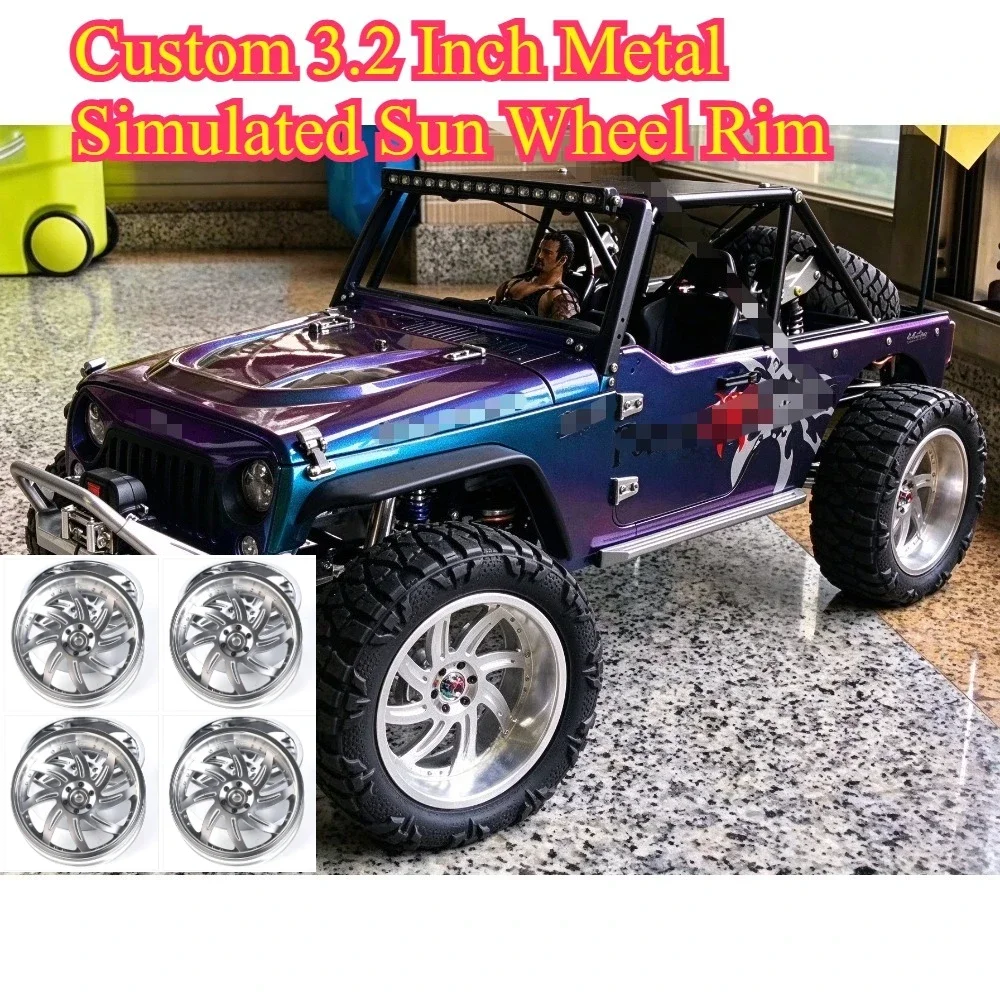 3.2 Inch Metal Sun Simulation Wheel RC Crawler Upgrade D1RC For 1/10 Axial SCX10 III Not VP custom size Hobby Replacement Parts