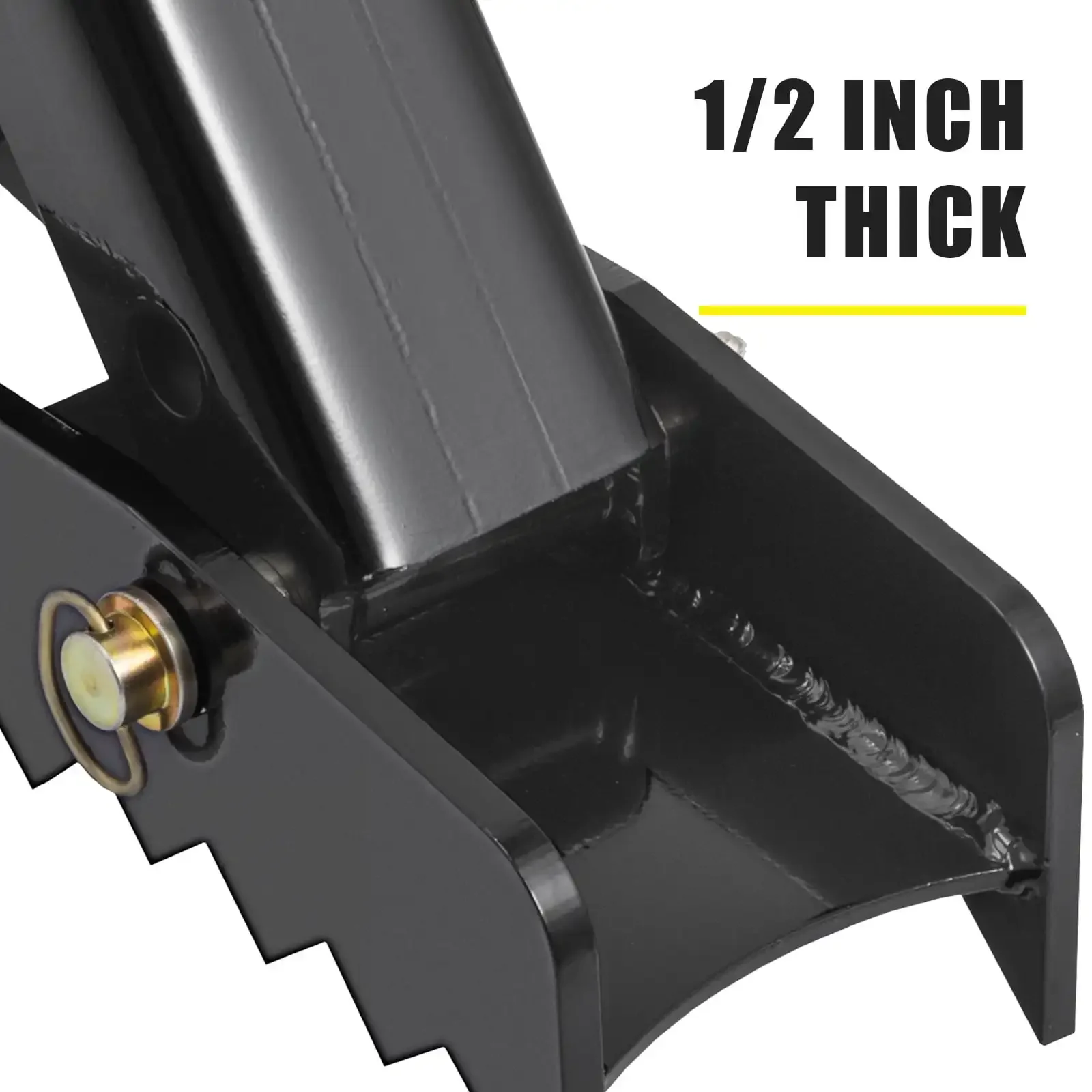 นิ้วหัวแม่มือแบคโฮ 18 ", ความหนาฟัน 1/2" นิ้วหัวแม่มือรถขุดหนัก, เชื่อมเหล็กสีดําบนอุปกรณ์เสริมนิ้วหัวแม่มือ