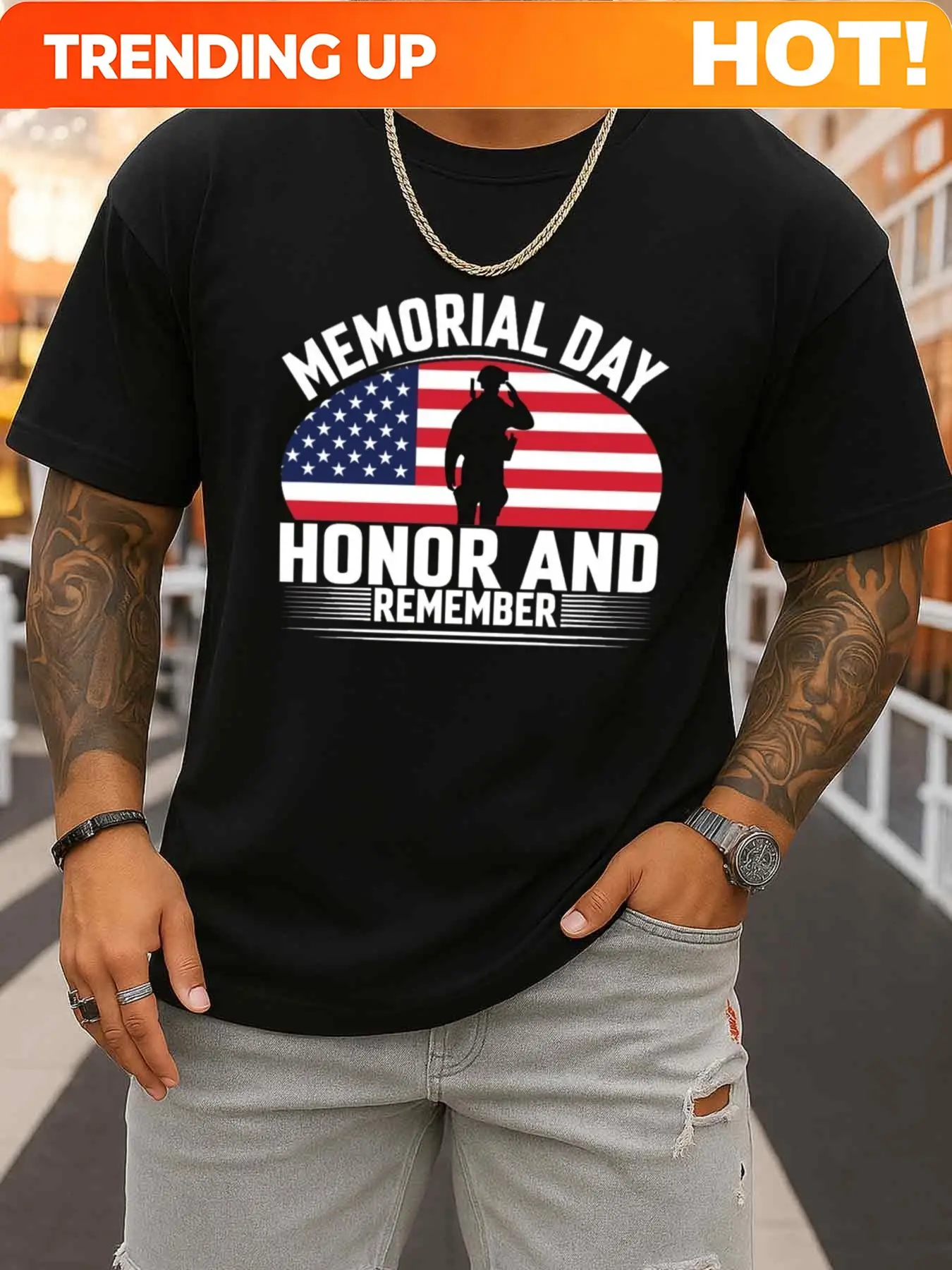 Memorial Day Honor & Remember Tee | Men'S Black T-Shirt 2026 Limited Edition | Lightweight, Crew Neck, Regular Fit, Short Sleeve