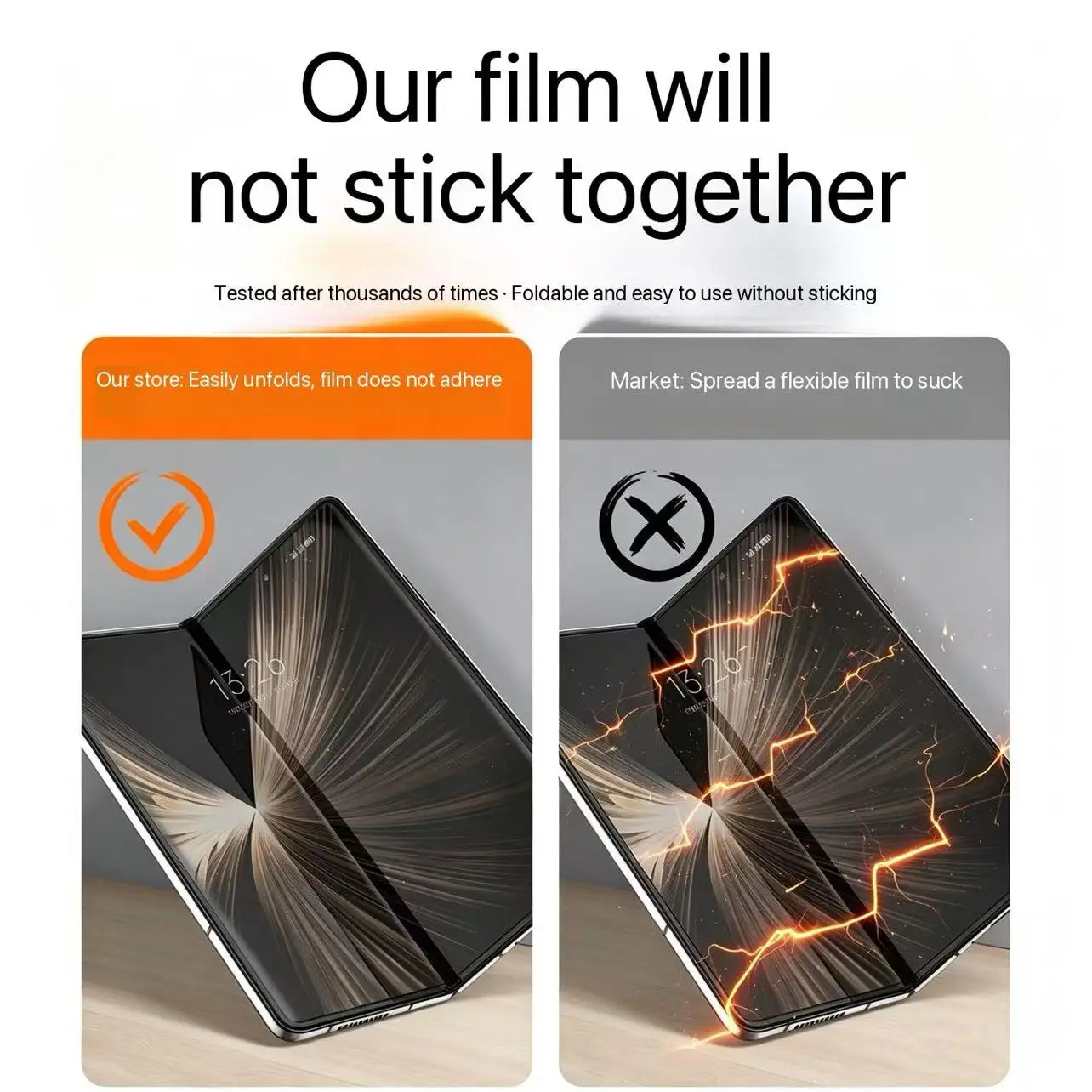 Samsung Galaxy Z Fold7/6/5/4/3 Z Flip3/6/7 – naklejka na wewnętrzny zawias, folia ochronna na ekran z hydrożelową powłoką HD, elastyczna folia z TPU do Galaxy Z. — zdjęcie produktu 5