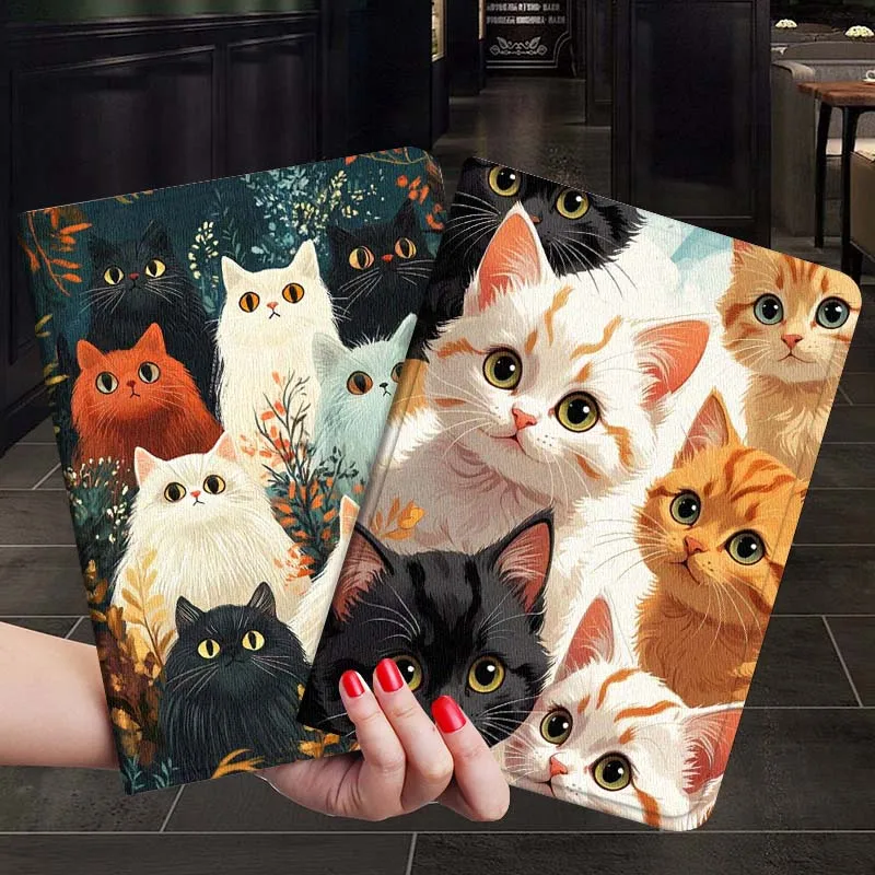 

Cartoon Cat Group Art Tablet Case For Samsung Galaxy Tab S7 S8 S9 S10 FE Plus 12.4 13.1 Inch