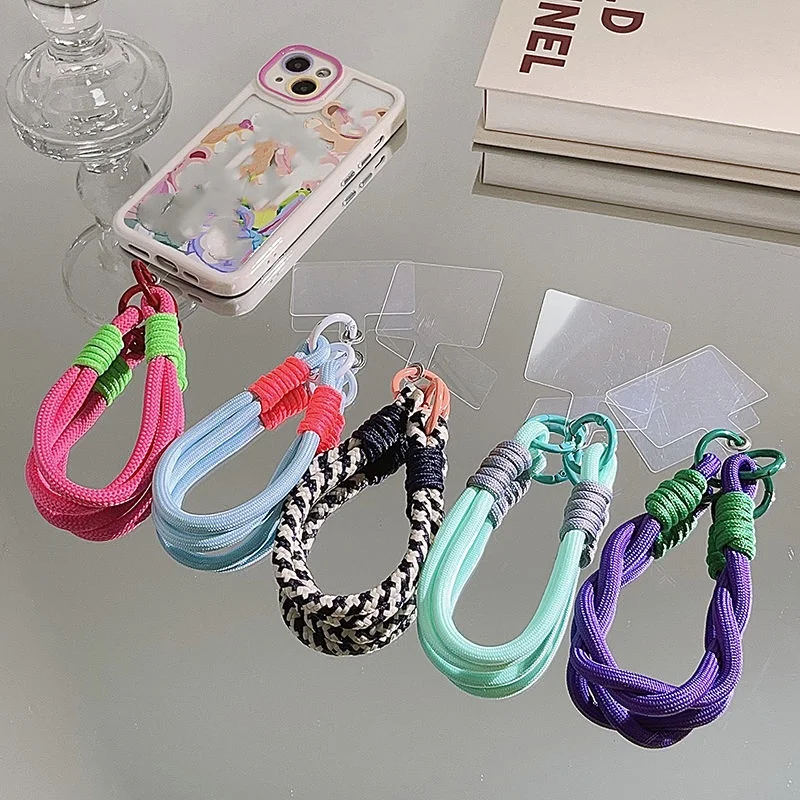 Mobile Phone Lanyard Hanging Decoration Can Be Carried Twist Rope Anti-loss Pendant Fashion Strong Wrist Short Straps