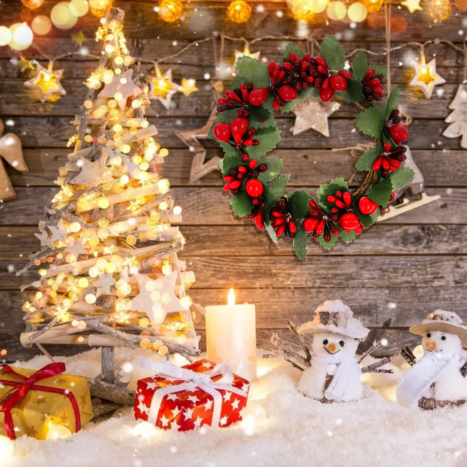 

2 Pcs Christmas Pine Garland Artificial Party Berry Wreath Decorations Garlands for Traditional Decorative Pendant Wreaths