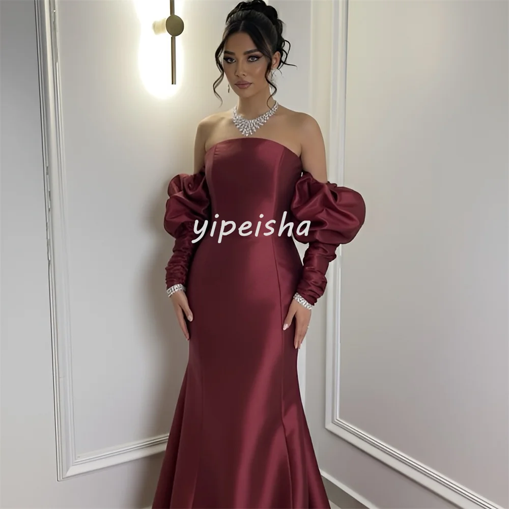 Индивидуальные сексуальные одинаковые плиссированные длинные платья русалки с открытыми плечами, платья для особых случаев на заказ, размеры, высокое качество