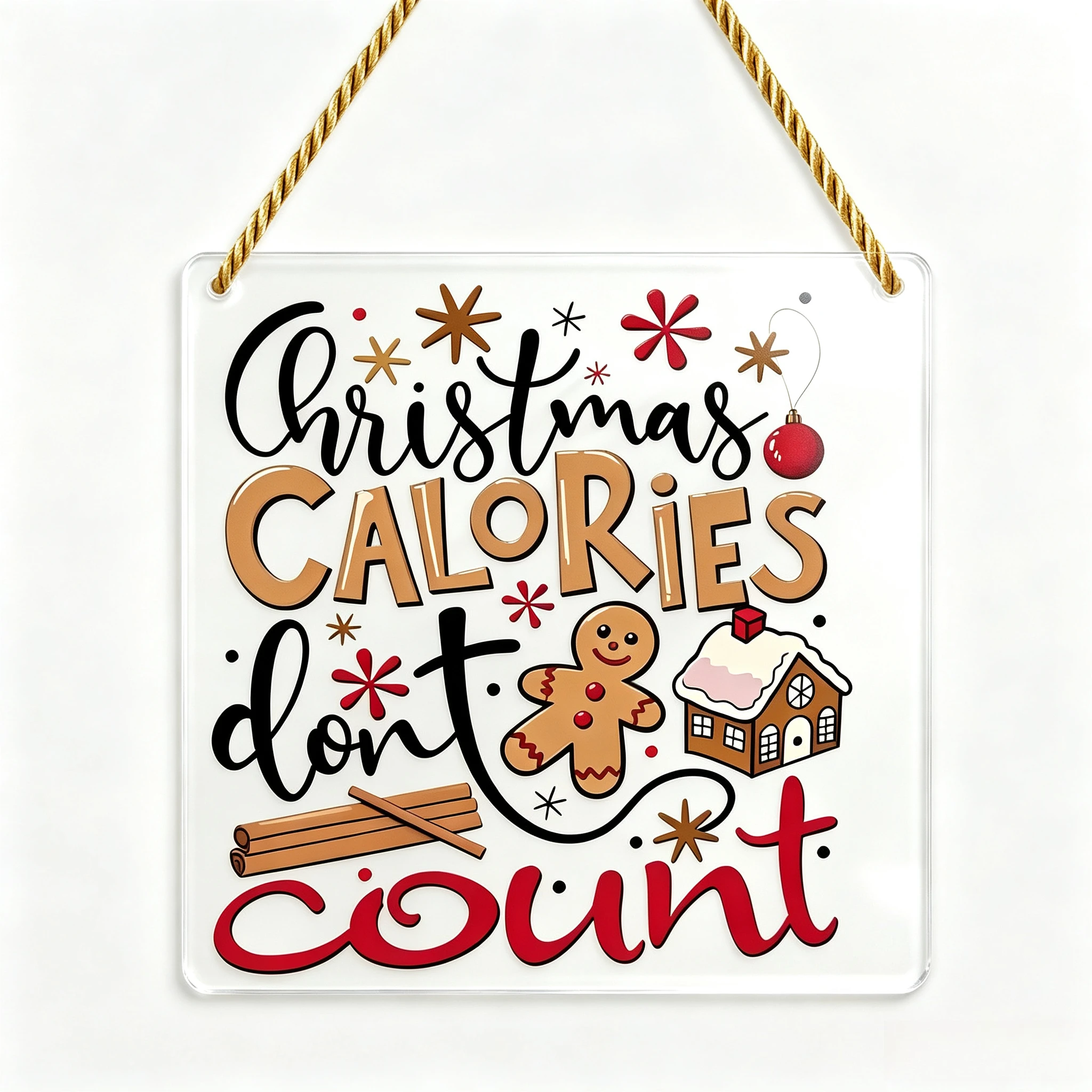 Gingerbread Man Gingerbread House Acrylic Wall Plaque, Humorous Christmas Ornament