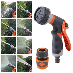 Garden Foam Water Gun 8 Modes High-Pressure Car Wash Sprinkler Adjustable Irrigation Watering Nozzle 1/2'' Pipe Quick Connector