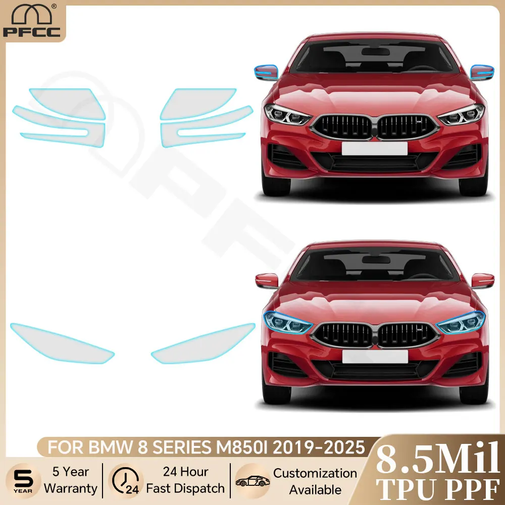 

For BMW 8 SERES M8501 2019-2025 Pre-cut PPF Clear Bra Car Headlight Rearview TPU Paint Protection Film Anti-scratch Resistant