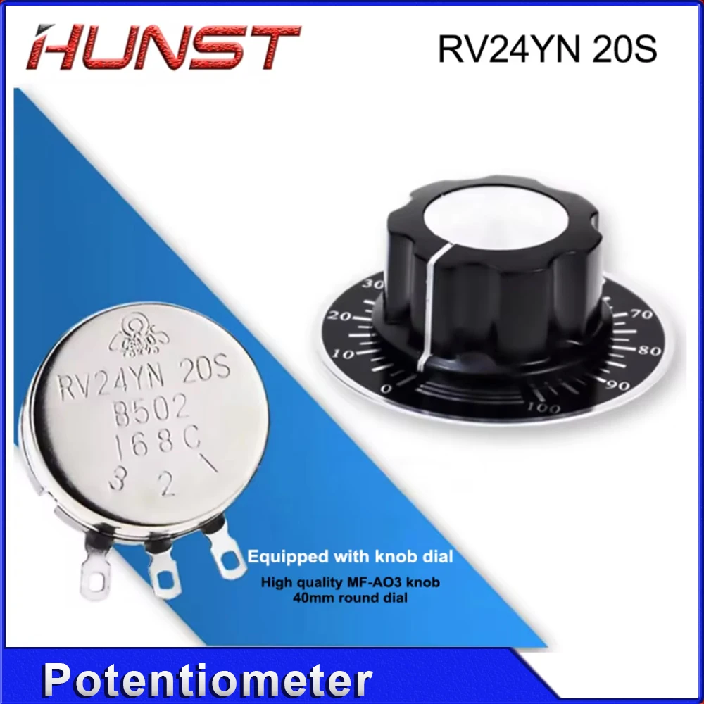 HUNST 전류 조정 전위차계 손잡이 RV24YN 20S B502 168C 레이저 절단 조각 기계 액세서리