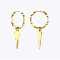 ENFASHION Pyramid Spike Drop Earrings For Women Gold Color Geometric Earings Stainless Steel Fashion Jewelry Kolczyki E201154