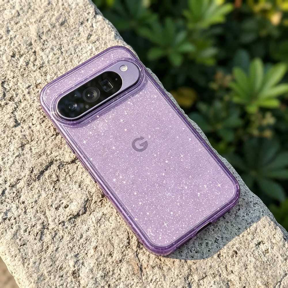 Stoßfeste Luxus-Glitzer-Transparente Handyhülle für Google Pixel 10 Pro XL 10Pro 9Pro Harte TPU-Abdeckung.10a Funda 9a Coque