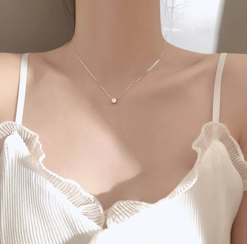 Delysia King   Europe and the United States necklace fashion simple ladies trend Joker zircon clavicle chain