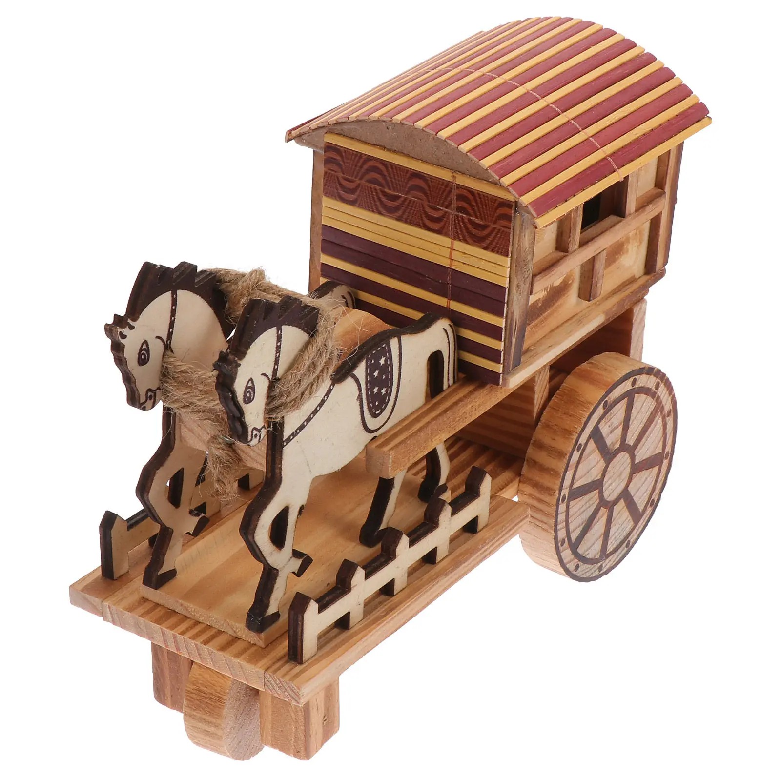 

1 шт. Деревянная музыкальная карета в винтажном стиле, музыкальная шкатулка ручной работы, декор для детей, праздничный подарок, легкое настольное украшение