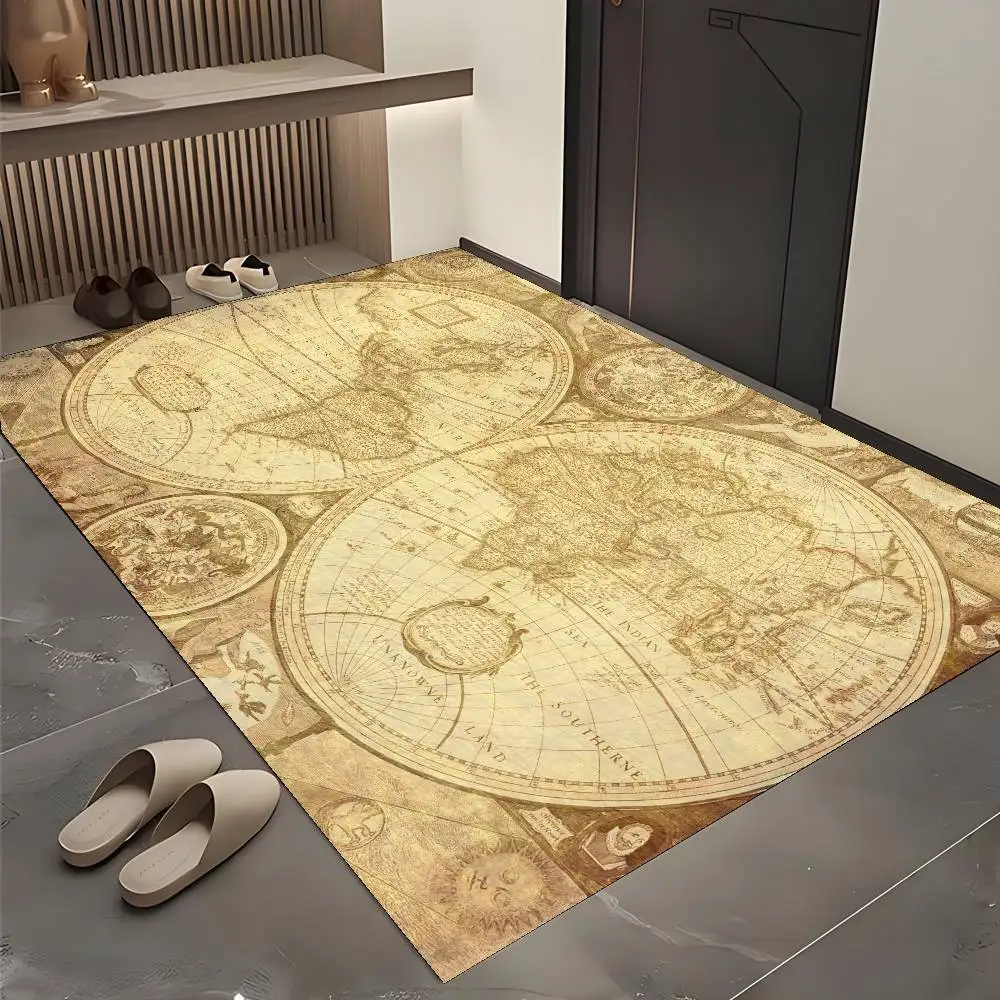 

Floor Mat Printed Large Carpets Room And Bedroom Carpets Bathroom Anti Slip World Map Door MATS Small Carpets