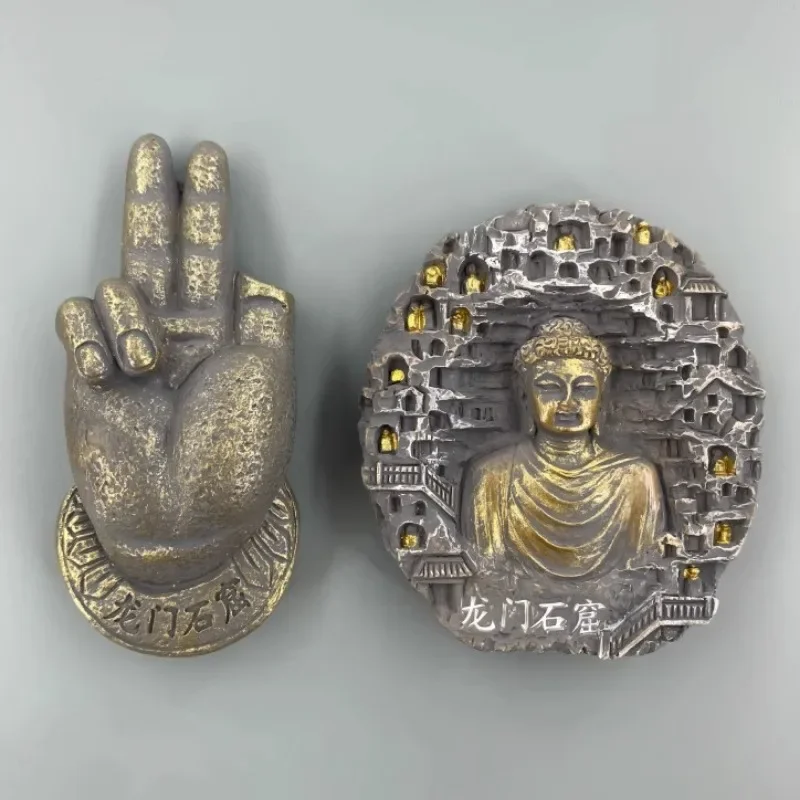 China Souvenirs Guangzhou Fridge Magnets Henan Province Luoyang the Longmen Grottoes Refrigerator Stickers Christmas Gifts