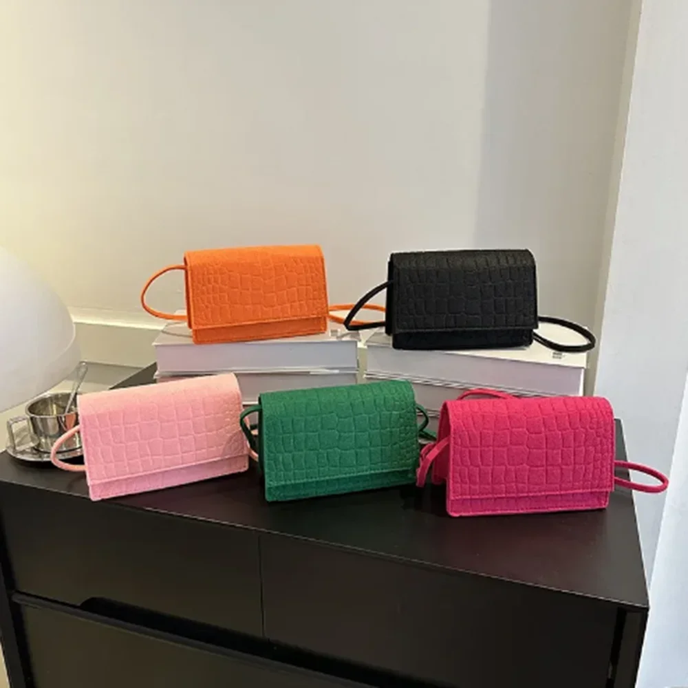 2024 Fashion Multi-Color Small Square Bags For Women Spring New Trendy Simple Shoulder Bags Crossbody Bags Casual Commuter