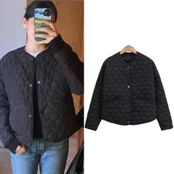 HXAO 2024 Woman Parkas Outerwears Winter Coat Quilted Jacket Woman Black White Lightweight Padded Demi-season Jacket Parka