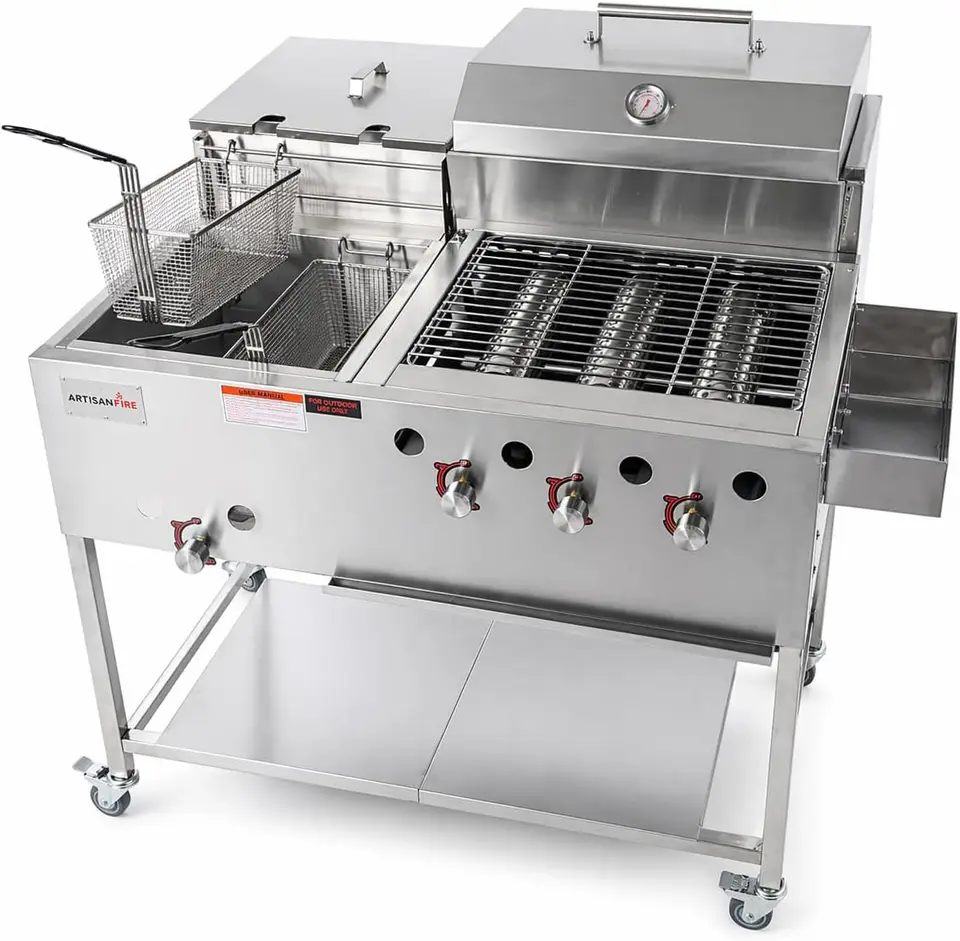 60000 BTU Stainless Steel Propane Grill and Fryer