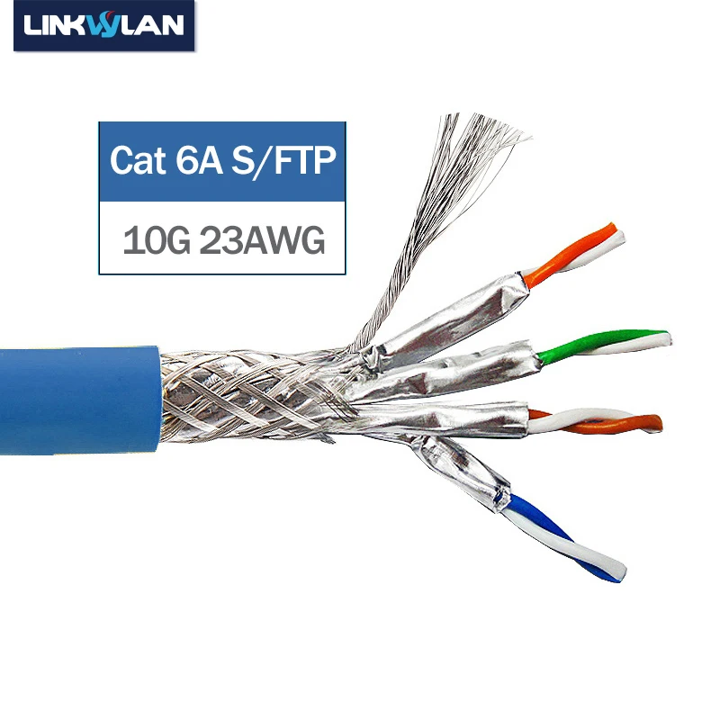 10GBit Network Cat7 Cat6A SFTP Installation Cable Solid Copper wires AWG23 LSZH Support PoE/PoE+/4PPoE