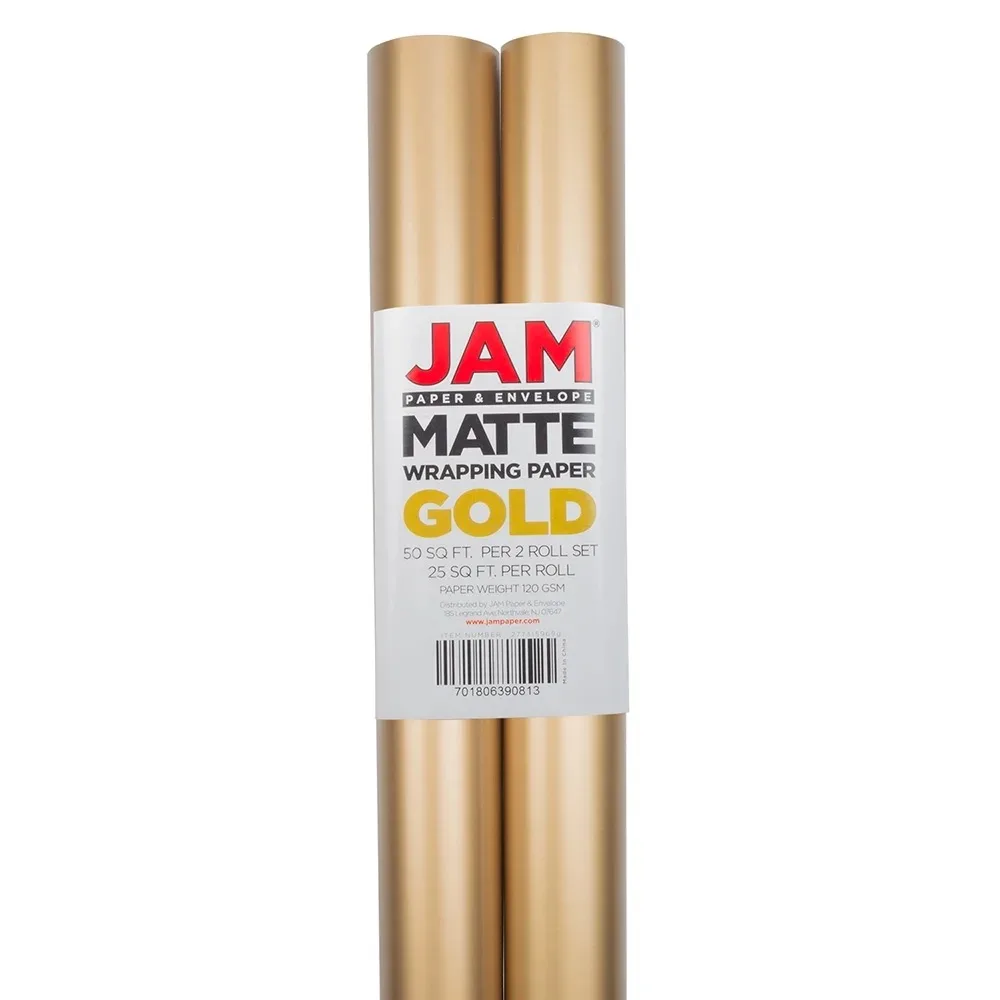 

Gift Wrap, Matte Wrapping Paper, 25 Sq ft, Matte Gold Foil, 2 Pack