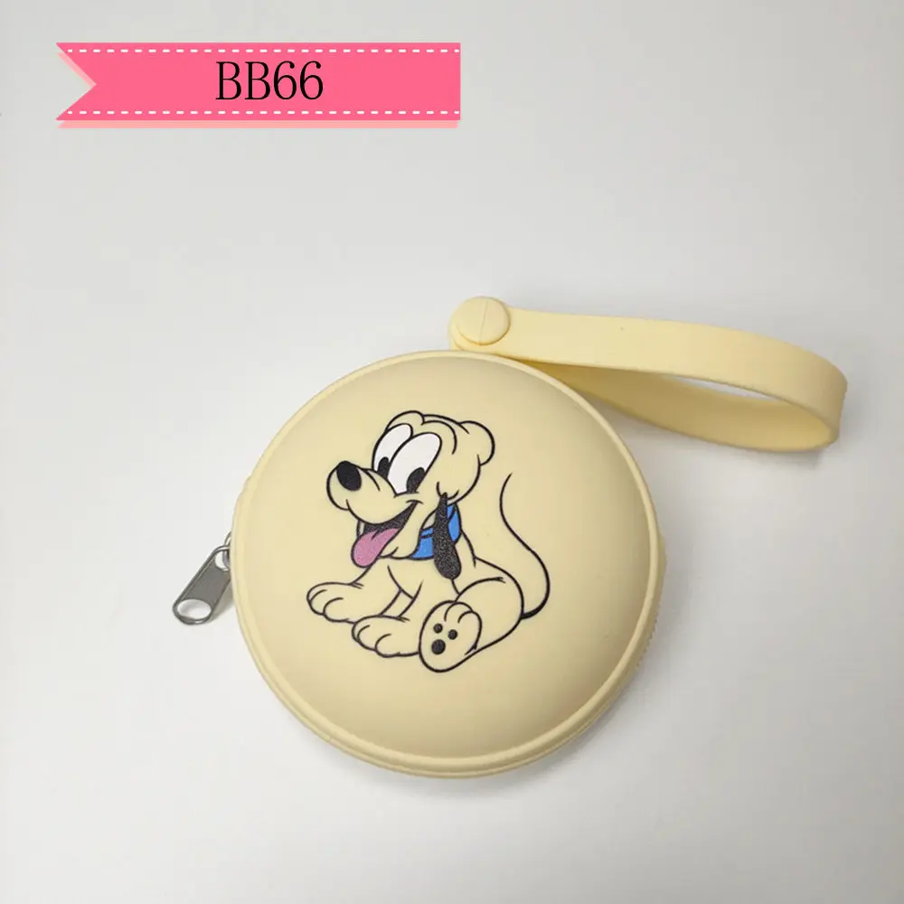 1PCS Pluto Goofy Mickey mouse cartoon printed Silicone Baby Pacifier Nipple Bag Portable Storage Box