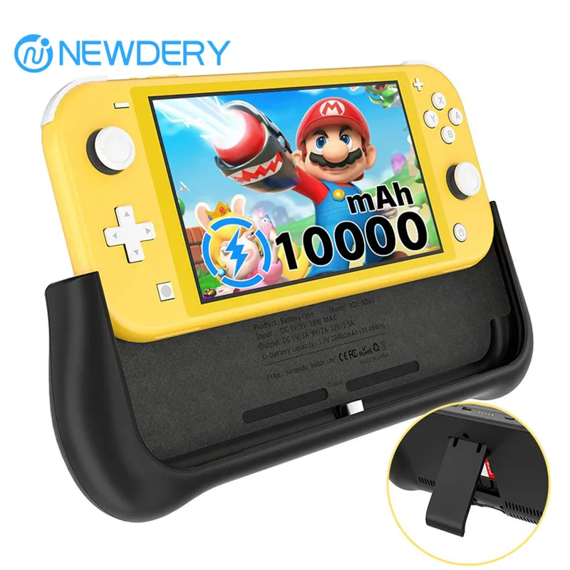 NEWDERY Battery Charger Case for Nintendo Switch Lite 10400mAh Portable Backup Charger Station Fast Charging Support PD & QC 3.0