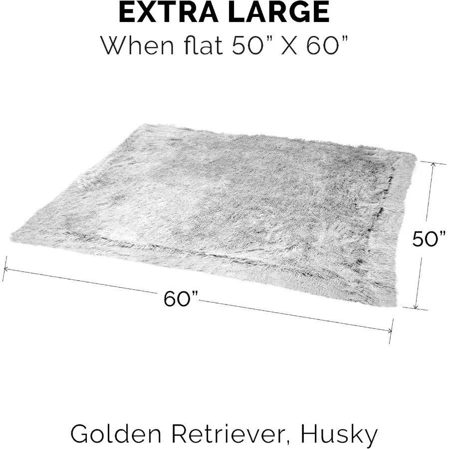 Furhaven Waterproof Throw Blanket for Dogs Indoor Cats Washable Shaggy Plush Calming Long Faux Fur Velvet Dog Blanket Mist Gray