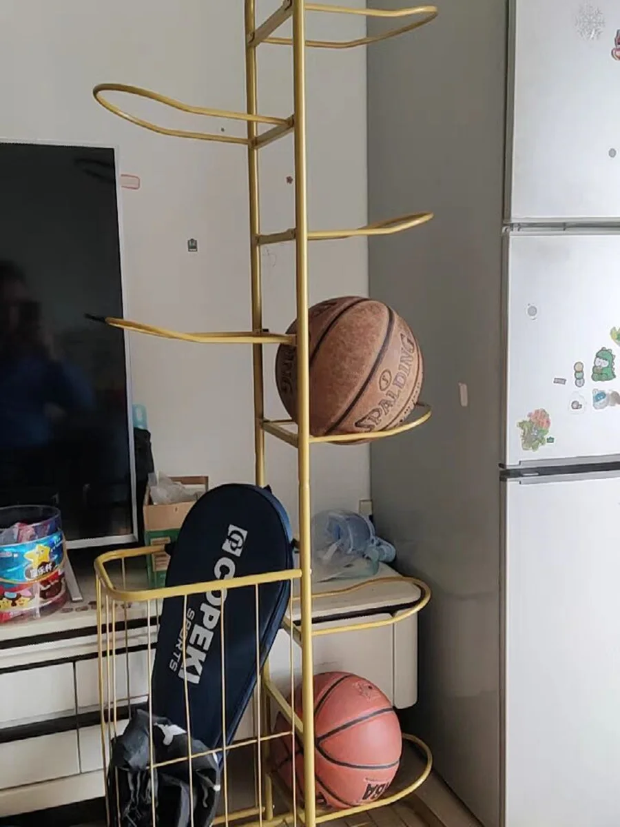 Home Indoor Children\'s Basketball Football Volleyball Badminton Racket Storage Rack Ball Rack Simple Storage Rack बॉल रेक 골대