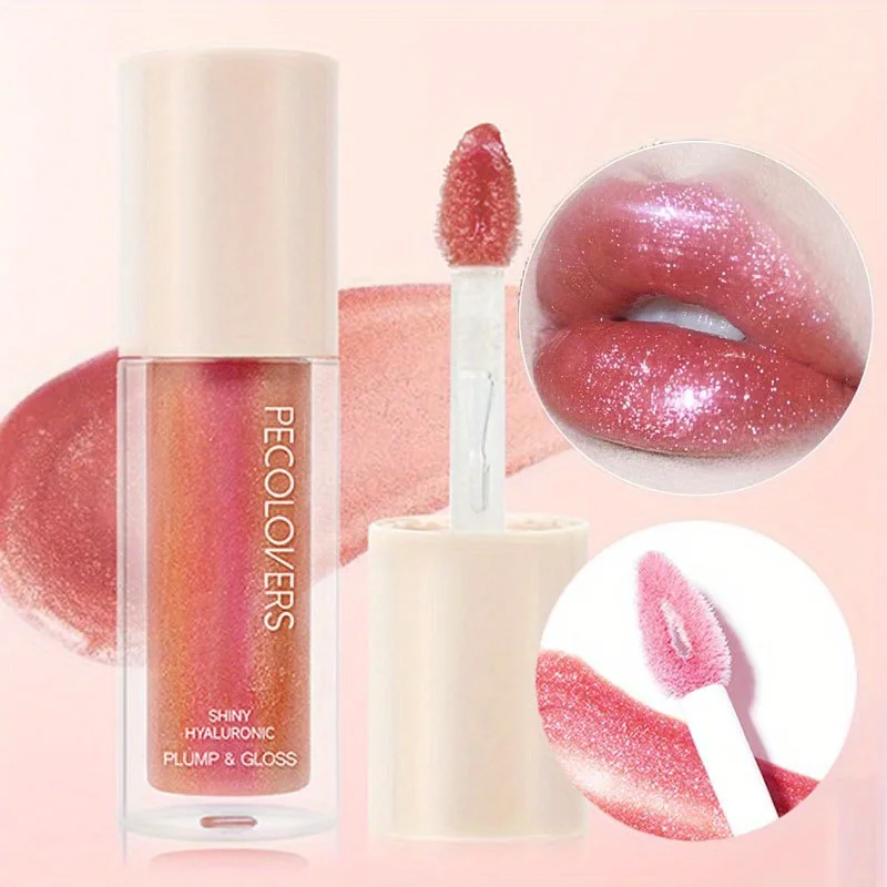 Mirror Waterproof Lip Gloss, Moisturizing Glitter Liquid Lipstick Makeup Long-Lasting Shine in Coral, Pink, and Skin Tones