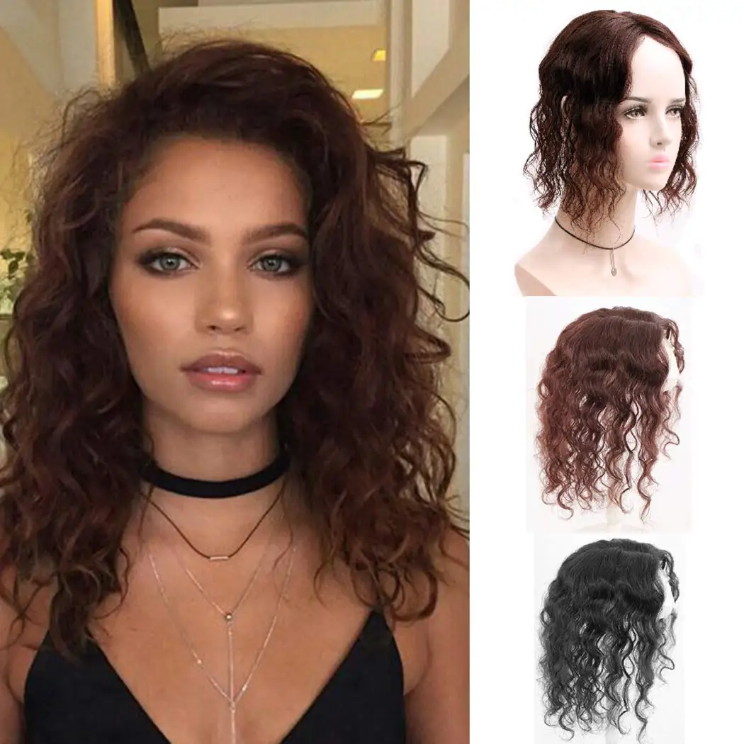 

100% Human Hair Topper Full Swiss Lace Hand Made Weft For A Professional Look Body Wave Color #4