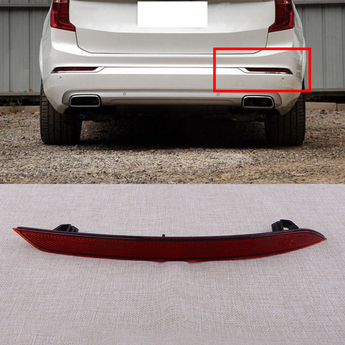 

32293627 Red ABS Plastic Rear Right Side Bumper Light Lamp Reflector Housing Fit for Volvo XC60 XC90 2018 2019 2020 2021