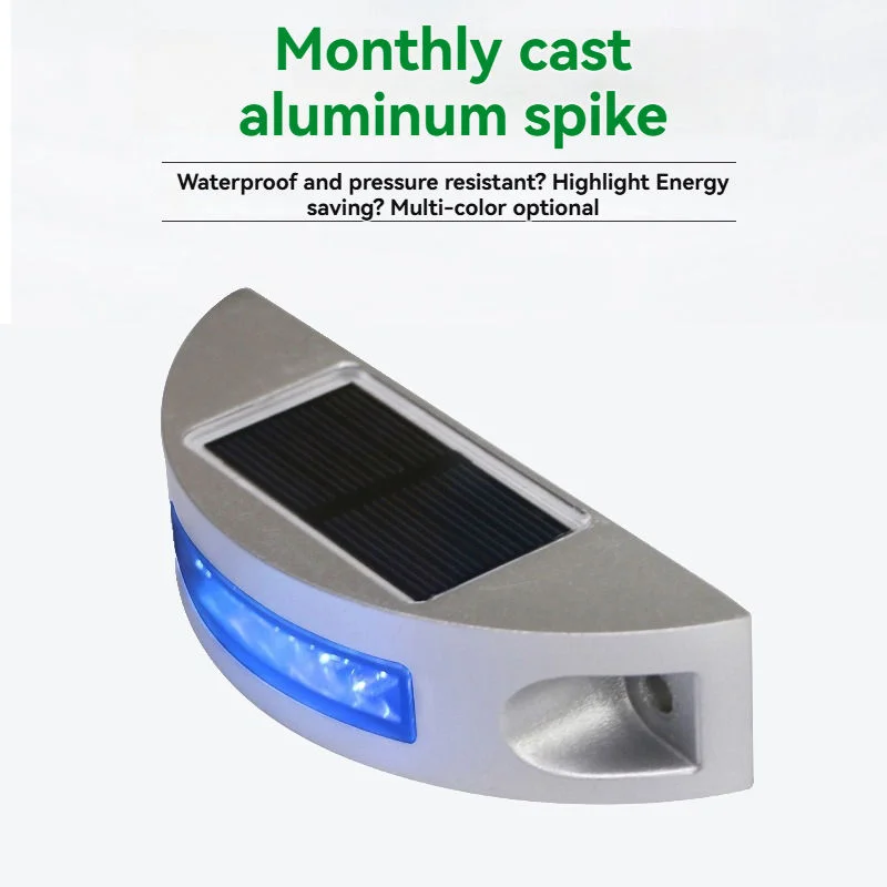 

Super Bright Aluminum LED Solar Road Studs With Flashing Lights Half Round Road Stud Warning Light for Truck Side