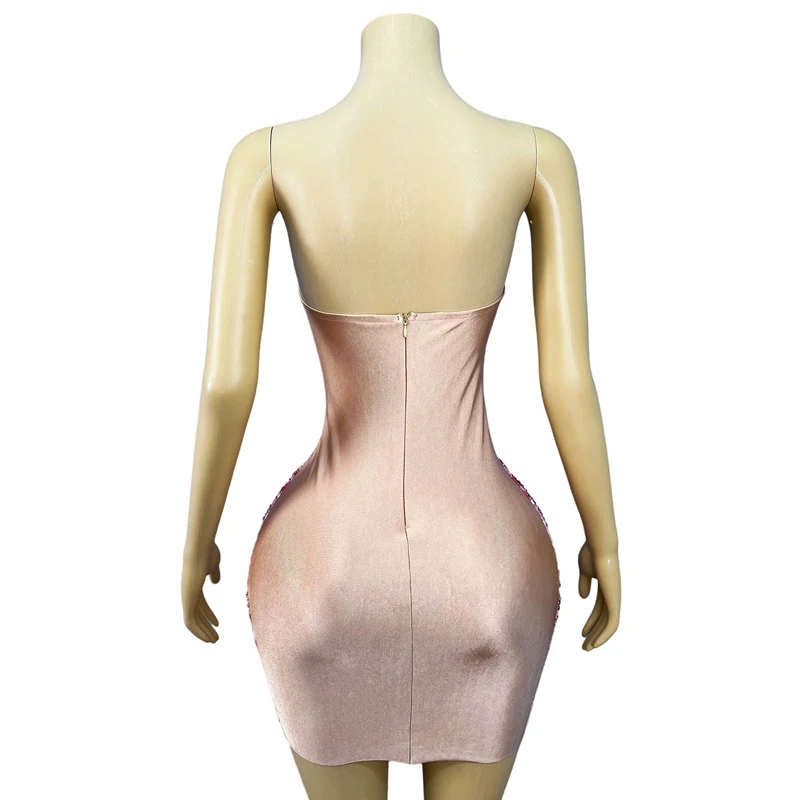 Frauen Strass Abendkleider Sänger Tänzer Party Kleid Jazz Dance Outfits Hochzeit Feiern Kostüm Bühne Tragen XS10200