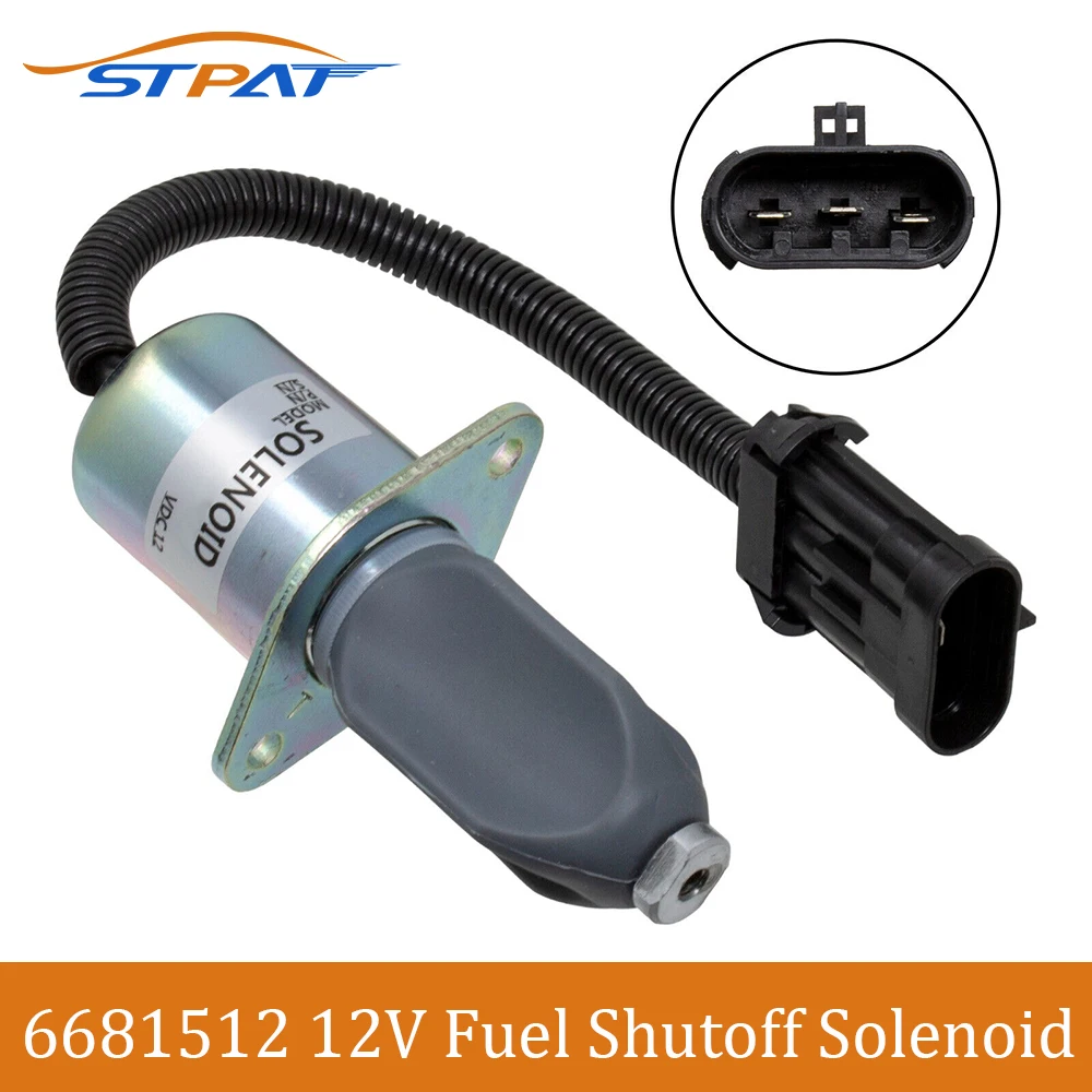 

STPAT 6681512 12V Fuel Shut Off Stop Solenoid 6681513 6690563 For Bobcat S70 S100 S130 S150 S160 S175 S185 S205 S220