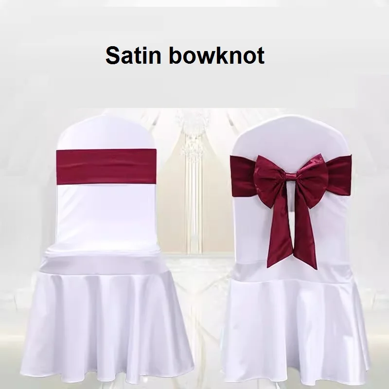 

Free-Tie Chair Back Satin Bow Flower, Elastic Bowknot, Wedding Chair Decoration Flower On Backrest