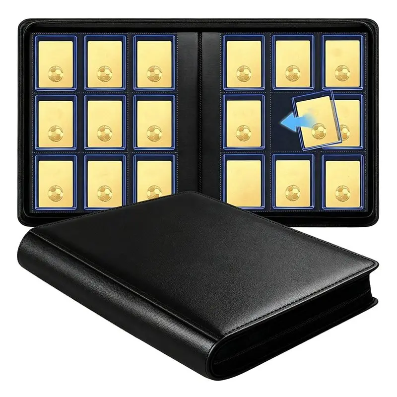 HOT!A72T Toploader Binder Holds For Cards For Sports/Game For Cards 324 Toploaders Ridge Tab Sorting Portable Top Loader Binder