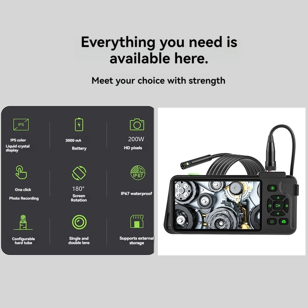 

ABKQ-4.5 Inch Inspection Camera With Light 1080P HD Borescope Camera IP67 Waterproof Snake Sewer Camera 7.9Mm