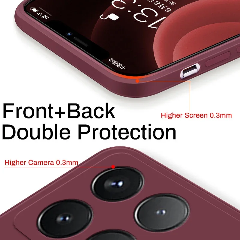 حافظة Poco X6 حافظة فاخرة من السيليكون السائل لهاتف Xiaomi Poco X6 Pro Poco X 6 Pro X6Pro Pocox6 Pro 5G غطاء خلفي مقاوم للصدمات