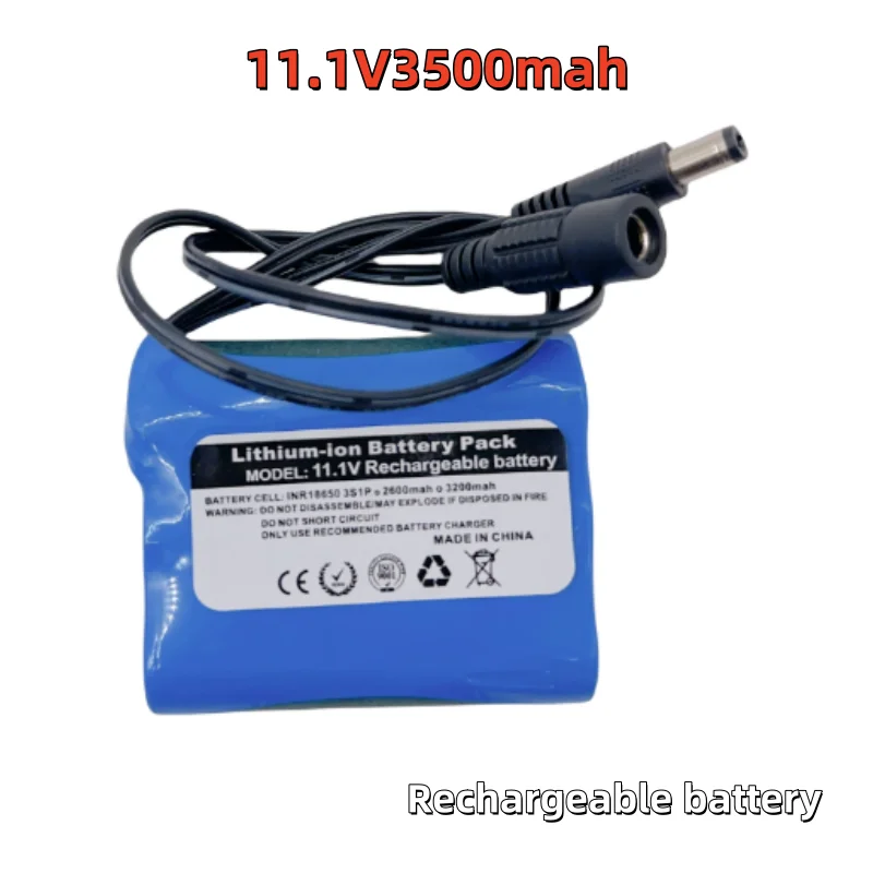 Rechargeable11.1V 12V 3500 2600mAh 18650 Li-ion Battery for Monitoring Camera Xenon Lamp Speaker box