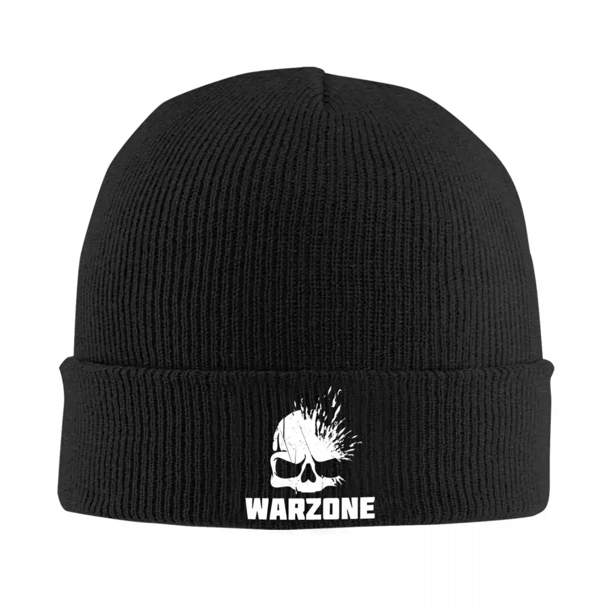 Warzone Headshot Knitted Hat for Women Men Beanies Autumn Winter Hat Acrylic Modern Warzone Casual Melon Cap