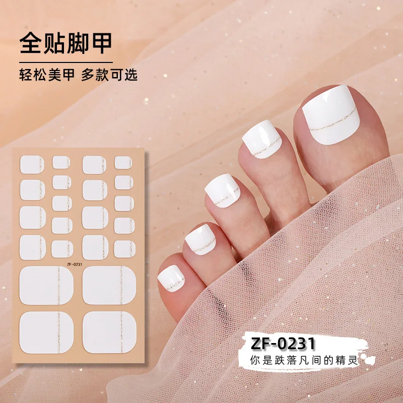 22 Tips New Nail Polish Film Toe Sticker Online Celebrity Solid Color Onion Powder Toe Nail Sticker Full Cover