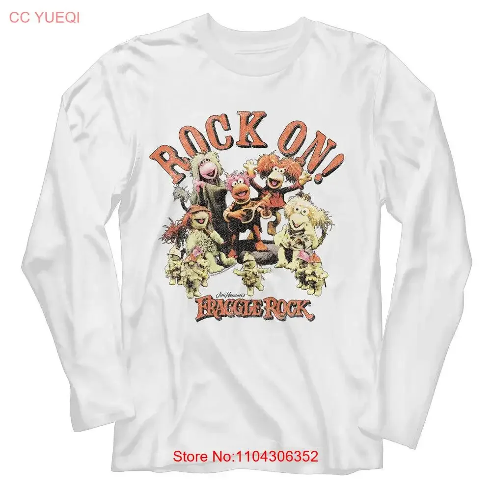 تي شيرت Fraggle Rock 80's Puppeteer Cartoon On Gruppo Foto Uomo Manica Lunga