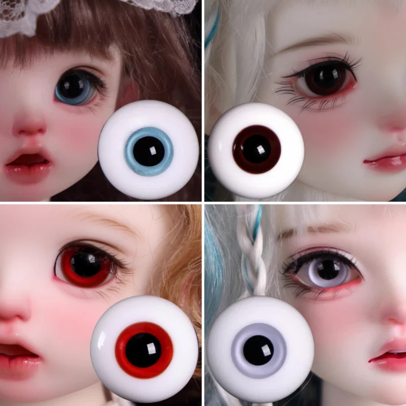 

1Pair 10mm/12mm/14mm /16mm/18mm Glass Eye Eyeball for BJD Doll DIY Doll Eyes Accessories Making Crafts Animal Eyes Doll Eyeballs